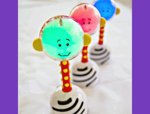 Three NogginStiks rattles