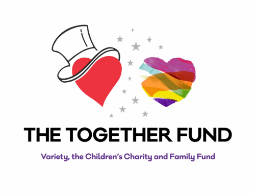 The Variety and Family Fund logos together with stars around them. Underneath is text that reads 'The Together Fund. Variety, the Children's Charity and Family Fund.'