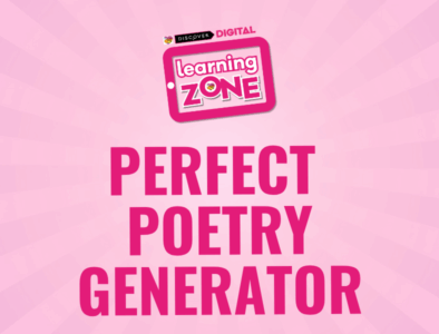 a discover digital learning zone logo with the text perfect poetry generator