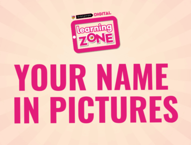 a discover digital learning zone logo with the text your name in pictures