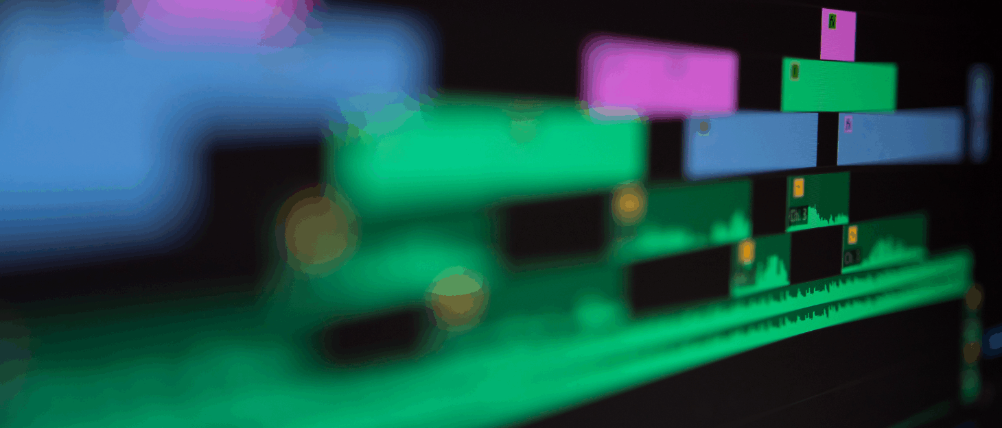 A screen showing different layers in a music editing programme