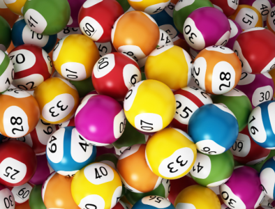 A collection of multicoloured lottery balls