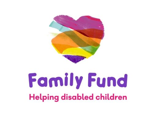 Family Fund's multicoloured heart logo with text 'Family Fund Helping disabled children'