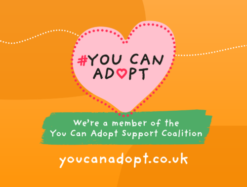 You Can Adopt Campaign Logo on an orange background with text 'We're a member of the You can adopt support coalition'